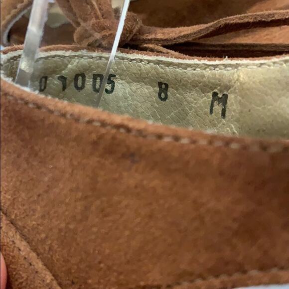 Stuart Weitzman Knotagain Ankle Wrap Flat Suede Sandal Size 8 - Picture 14 of 14